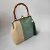 2022 Nieuwe vrouwen su￨de koppeling handtassen bamboe schoudertassen patchwork bruiloft diner portemonnee mini -tassen drop verzending 230224