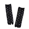 Chaussettes japonaises pour femmes, couleur unie, noir et blanc, modèle de Base à bout divisé numérique, bout Tube moyen