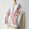 Scarves 2023 Winter Arrival Knitted Women Fur Scarf Fluffy Warm Natural Female Fashion Short Neck Warmer