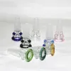 Hookahs Glass Bowl Rökning 2 i 1 dubbellager Joint färgglada 14mm 18mm örtskålar Bong Diamond Smoke Pipes Quartz Tips Glas kolhydrater