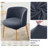 Chair Covers Dining Without Armrests Elastic Cover Office Chairs Slipcover Curved Back Stretch Make Up Seat Solid Color