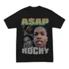 Мужские футболки Rapper ASAP Rocky Graphic Aesthetics Футболки Хип-хоп Хлопок с коротким рукавом Свободная повседневная пара Футболка Harajuku Streetwear Tshirt L230224