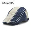 Boinas de boina casual chapéu para homens Mulheres Cap plana de verão algodão pico de retalhos SBOY visors Casquette boina masculina