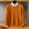 Men's TShirts Clothing Autumn and Winter Mink Cashmere Sweater Solid Color Rice Grain Knit Jumper Large Size Loose Casual Base Top 230223