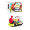 Christmas Toy Supplies Electric Train Funny Transparent Battery Operated Gear with Lights and Music Children 230224