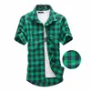 Heren Casual shirts Rood en zwart plaid shirt mannen shirts zomerse mode chemise homme heren geruite shirts shirts shirt shirt heren blouse 230224