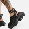 Sandalen Bonjomarisa The Big Size 43 Female Sandals Black Buckle Strap Platform Punk Sandals Hoge Heel Cool Fashion Casual Shoes Woman Z0224