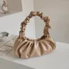 Bolsas de noite de cor sólida design de nicho de nuvem de bolsa plissada moda simples feminino feminino ombro confortável