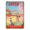 Retro Japan Travel tin Poster Japanese Ukiyoe Metal Tin Signs Old Style Wall Art Painting Plaque Home Bar Room Decor Vintage personalized Plate Size 30X20CM w02