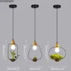 Pendant Lamps Plant Lighting Wood Lampshade Modern Flower Growing Herbs Lustre LukLoy Babylon Home Decor E27 Hanglamp LED Lamp