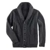 Suéteres masculinos homens xale colarinho cardigan clássico outono inverno masculino machado algodão quente masculino roupas de malha de malha 230223