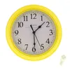 벽 시계 9 인치 시계 침실 거실 쿼츠 시계 디지털 노란색 플라스틱