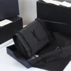 Bolsos cruzados de diseñador LOULOU, bolsos acolchados para mujer, 2023, lujos de moda, cadena de piel de vaca, bolso de hombro de cuero genuino, bolso de mano, bolso de mano de mensajero negro