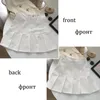 Skirts Pleated Women Y2k Harajuku White Pencil Uniforms Safety Pants Summer Solid Color Casual Mini Kawaii Fashion 230224