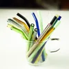 Cannucce riutilizzabili in vetro borosilicato ecologico da 18 cm Cannucce da cocktail al latte piegate colorate trasparenti all'ingrosso