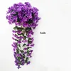Fleurs décoratives 5 pétales violet fleur artificielle décoration Simulation tenture murale orchidée soie vigne en gros
