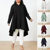 Women's Plus Size T-Shirt ZANZEA Plus Size Women Asymmetrical Blouse Autumn Long Sleeve Solid Shirt Fashion Lapel Neck Buttons Down Long Tops Tunic Blusas 230224