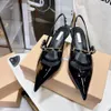 dress shoes designer Slingback sandals Mary Jane heels Pumps shoes pointed metal chain black pink office career bar high heeled shoes wedding shoes 35-41 2023