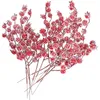 Decorative Flowers 10Pcs Christmas Table Centerpieces Red Berries Decorations Artificial Berry Branches Stems Picks