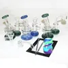 4,5 tum mini Glass Oil Rig Bongs Hookahs 14mm Female Heady Water Pipes Thick Glass Dab Rigs Ash Catcher With Bowl eller Quartz Nail