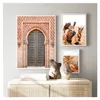 Travel Print Marrakech Poster Camel Canvas Print Painting Wall Picture Living Room Moroccan Decor Boho Landscape Wall Art Desert Woo