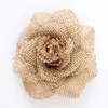 Decoratieve bloemen kransen 2 stks 9cm handgemaakte jute hessian simulatie rozen vintage kerstdecoraties voor huis rustieke bruiloft decoratio