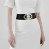 Riemen 65 cm stretch Skinny Belt Vintage platte gesp brede taille afdichting vrouwelijk overhemd shirt decoratief slanke lichaam elastische tailleband voor vrouwen Z0223