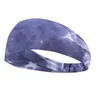 عقال اليوغا مع الشعار الرياضي Tie-Dye Turban Women Running Litness Wide Brim Breim Double Side Diddress Bands Hair Accessories Bohemian Beads BC342