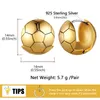 Creolen U7 Fußball-Design Gold/Silber Farbe Einzigartiges Geschenk Hypoallergen Silberpfosten für Frauen Mädchen E4951