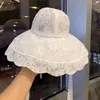 Wide Brim Hats Summer For Women Lace Hollow Sun Hat Big Protection Fisherman Female Elegant Fashion DesignWide