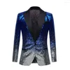 Abiti da uomo LUCLESAM Blazer con paillettes sfumate da uomo 2023 Autunno e inverno Abito da uomo Performance Host Emcee Dress Costume Cappotti da uomo