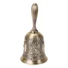 Dijksets Sets Hand Bell Gold Gold Silver Multifunction Bells voor ambachtelijke bruiloft Decoratie Alarm School Kerk Klaslokaal Bar El Vintage