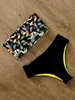 Women's Swimwear Bikini Swimsuit Women Print High Waist Set Back Cross Bandeau Bathing Suit Female Beach Wear Biquini 230224