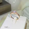 خواتم 18K روز الذهب عصابات الزفاف للانضمام إلى الحفل CN (Origin) Diamond Jewelry Gemstone Ring Females Fine Diamond Rose Gold Box R230223