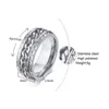 Men's T Shirts 8mm Cool Black Spinner Chain Ring For Men Tire Texture Stainless Steel Rotatable Links Punk Male Anel