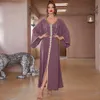 Ropa étnica 2022 Vestido festivo de fiesta para mujer Túnica de diamante de lujo Oriente Medio musulmán Abaya Árabe Omán Dubai Marroquí Jalabiya Caftan Ramadán