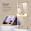 Custodia per telefono con fibbia ad anello per OPPO Find N2 Flip Clear Glass Cerniera magnetica Scocca pieghevole elettrolitica