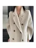 Jackets femininos Highnd Rabbit Woolen Mulberry Silk Seda Double Warm sobretola Longo Mulheres VERSÃO CORREIA DO COREM