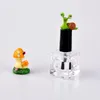 Storage Bottles 8/10ML Empty Cube Clear Glass Bottle Nail Gel MaMirror Black Cap W/Brush Filling Polish/Glue/Sealing/Basic Oils Packing