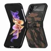 Sockt￤t telefonfodral f￶r Samsung Galaxy Z Flip 4/3 kamouflagem￶nster PU -l￤derskyddsfodral