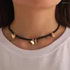 Collane con ciondolo Boho Collana di perline nere/bianche per le donne Ragazza Farfalla in metallo Gioielli Girocollo Regali Collares Para Mujer Goth Colar