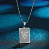 Pendentif Colliers Collier Taureau Zodiac Douze Constellations en acier inoxydable pour hommes et femmes