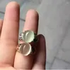 Küme halkaları doğal prehnite halka doğal gerçek 925 sterling gümüş mücevher boyutu 10 12mm