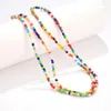 Girocollo Trendy Fashion Doppi strati Collana di perline in acrilico colorato per donna Vintage Bohemian Colar Chocker Jewelry Gift