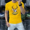 2023 Zomerheren T-shirts Designer Man Tees Tops Man T-shirts Zomershirt Letters Hot Diamond Sika Deer Men T-shirts S-4XL