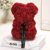 Home Decor 10inch Artificial Rose Teddy Bear Mothers Day Gifts for Women Her Girlfriend Anniversary Christmas Valentines Gifts