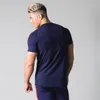 T-shirts pour hommes Gym Skinny Tshirt Hommes Coton Casual Chemise À Manches Courtes Mâle Bodybuilding Sport Tees Tops Été Fitness Vêtements D'entraînement 230224