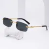 Zonnebrillen 2021 rechthoek Randloze zonnebril Dames Mode Zwart Retro Square Frameloze zonnebril voor mannen Gafas de Sol Hombre G230223