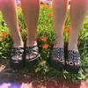 Sandaler Öppet tå varumärke Goth Slip On Slides Sandaler Women Shoes 2022 Love Heart Punk Casual Black Pink Summer High Wedges Shoes Storlek 43 Z0224