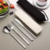 Set di stoviglie 304 Kit di bacchette forchetta cucchiaio in acciaio inox Set di stoviglie portatili Posate occidentali Cucina di alta qualità